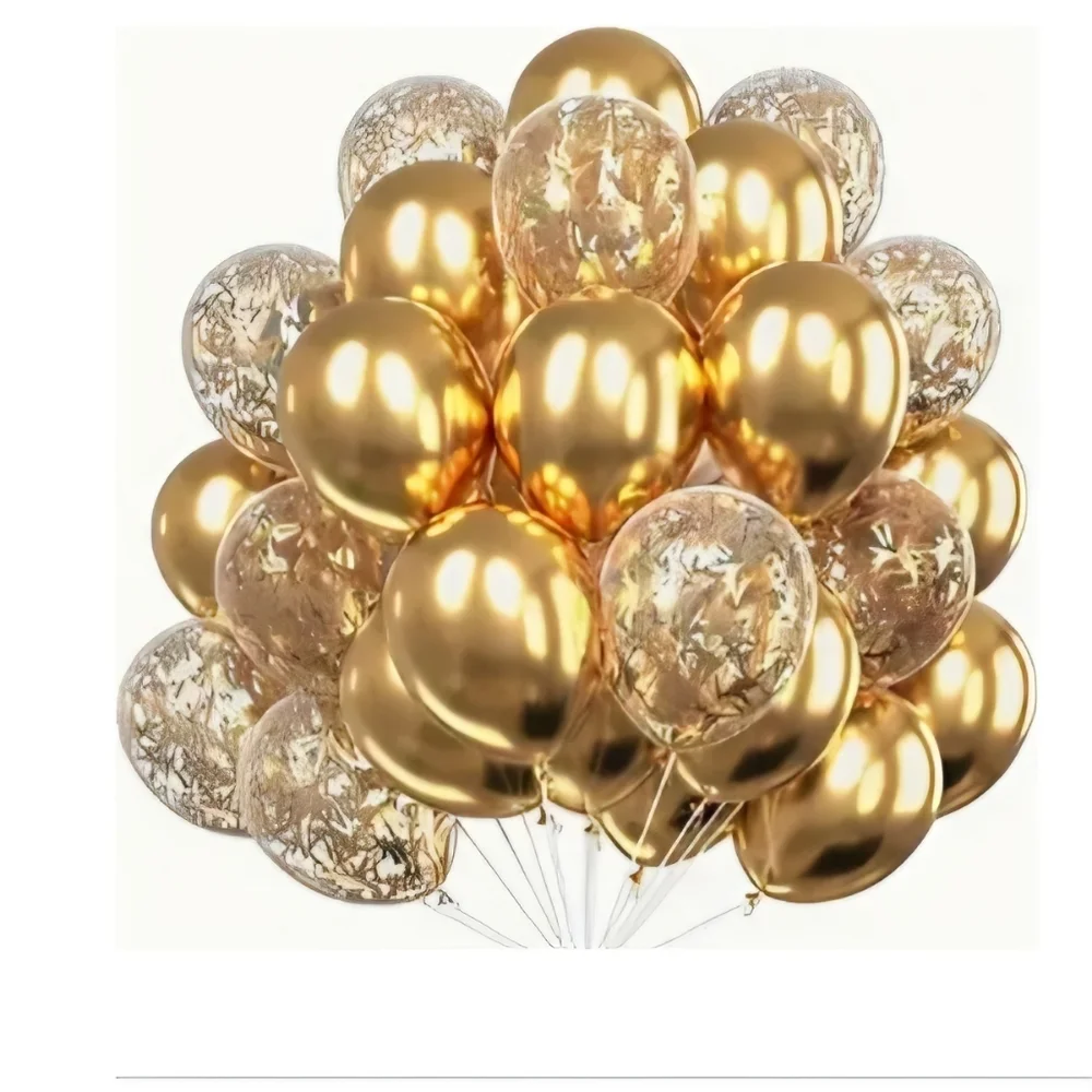 NEW MULTIPACK GOLD METALLIC BALLOONS 30 PIECES COLOR: GOLD ONLY